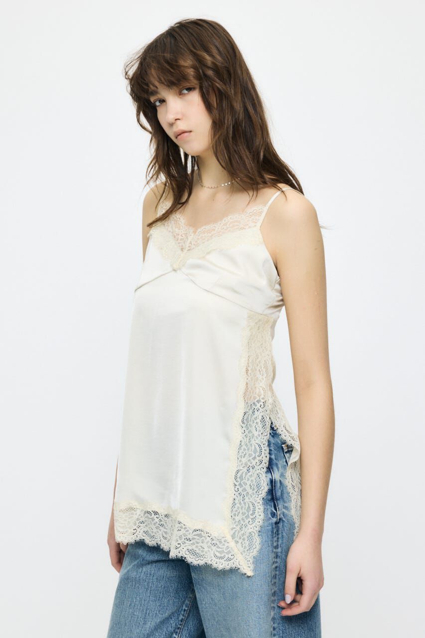 MOUSSY「LACE TRIM SATIN キャミ」|キャミソール|IVOY3