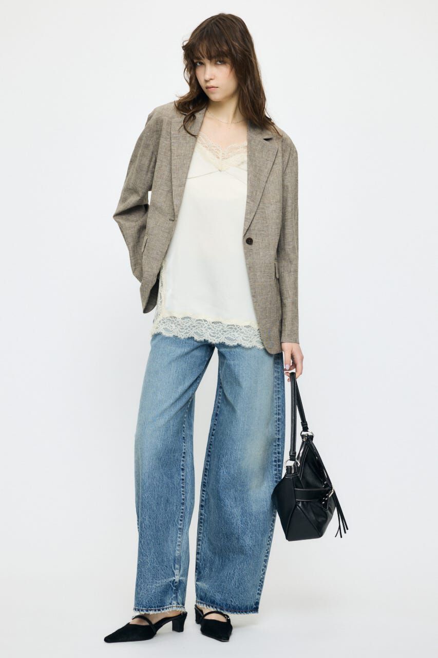 MOUSSY「LACE TRIM SATIN キャミ」|キャミソール|