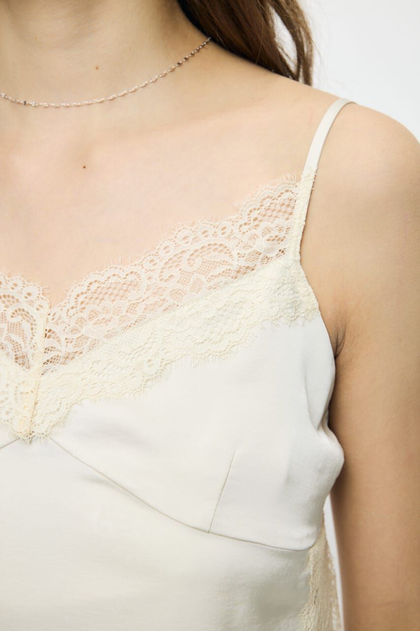 MOUSSY「LACE TRIM SATIN キャミ」|キャミソール|