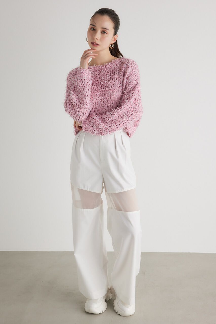 rienda「ラメシャギーメッシュKnit TOP」|ニット・セーター|