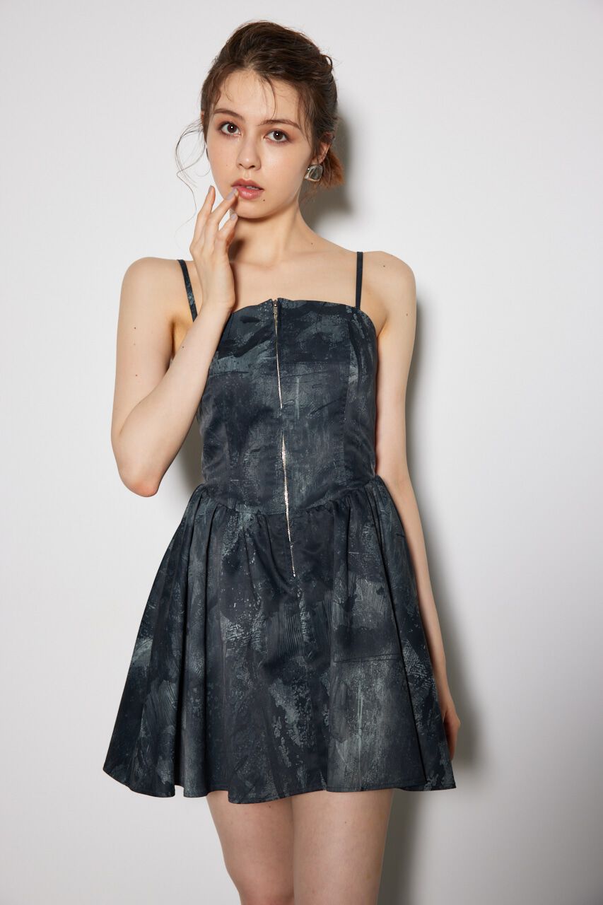 rienda「ベアビスチェギャザーフレアミニワンピース」|ワンピース|