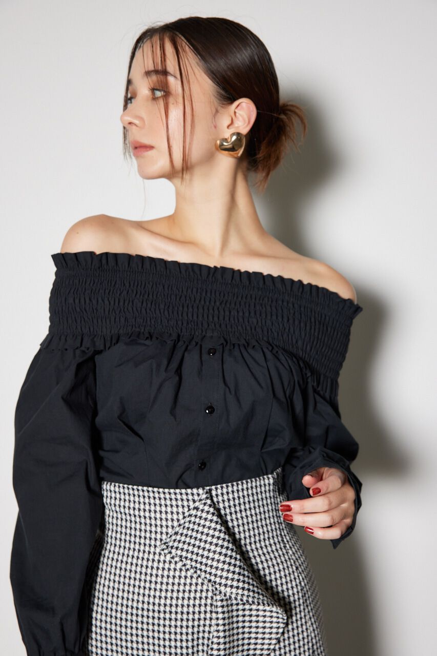 rienda「シャーリングオフショルトップス」|シャツ・ブラウス|