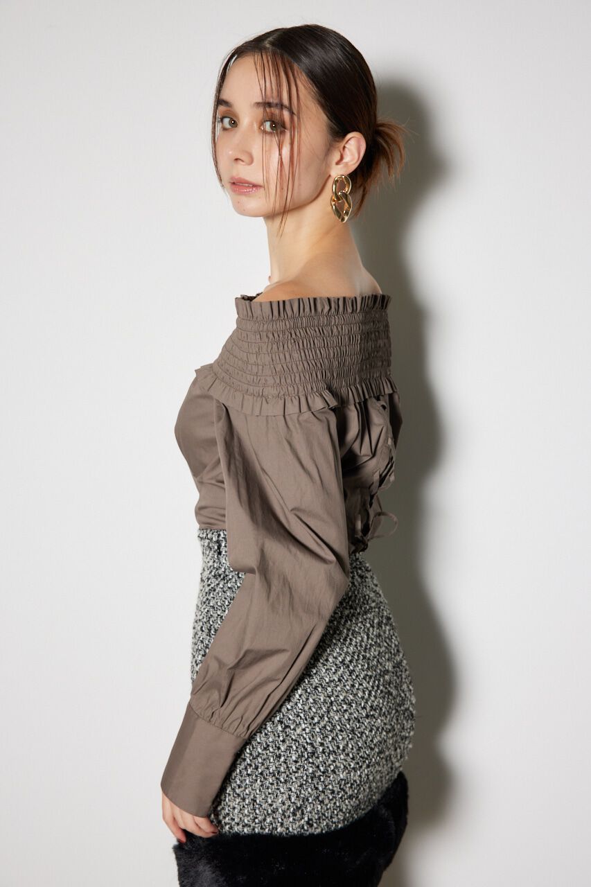 rienda「シャーリングオフショルトップス」|シャツ・ブラウス|