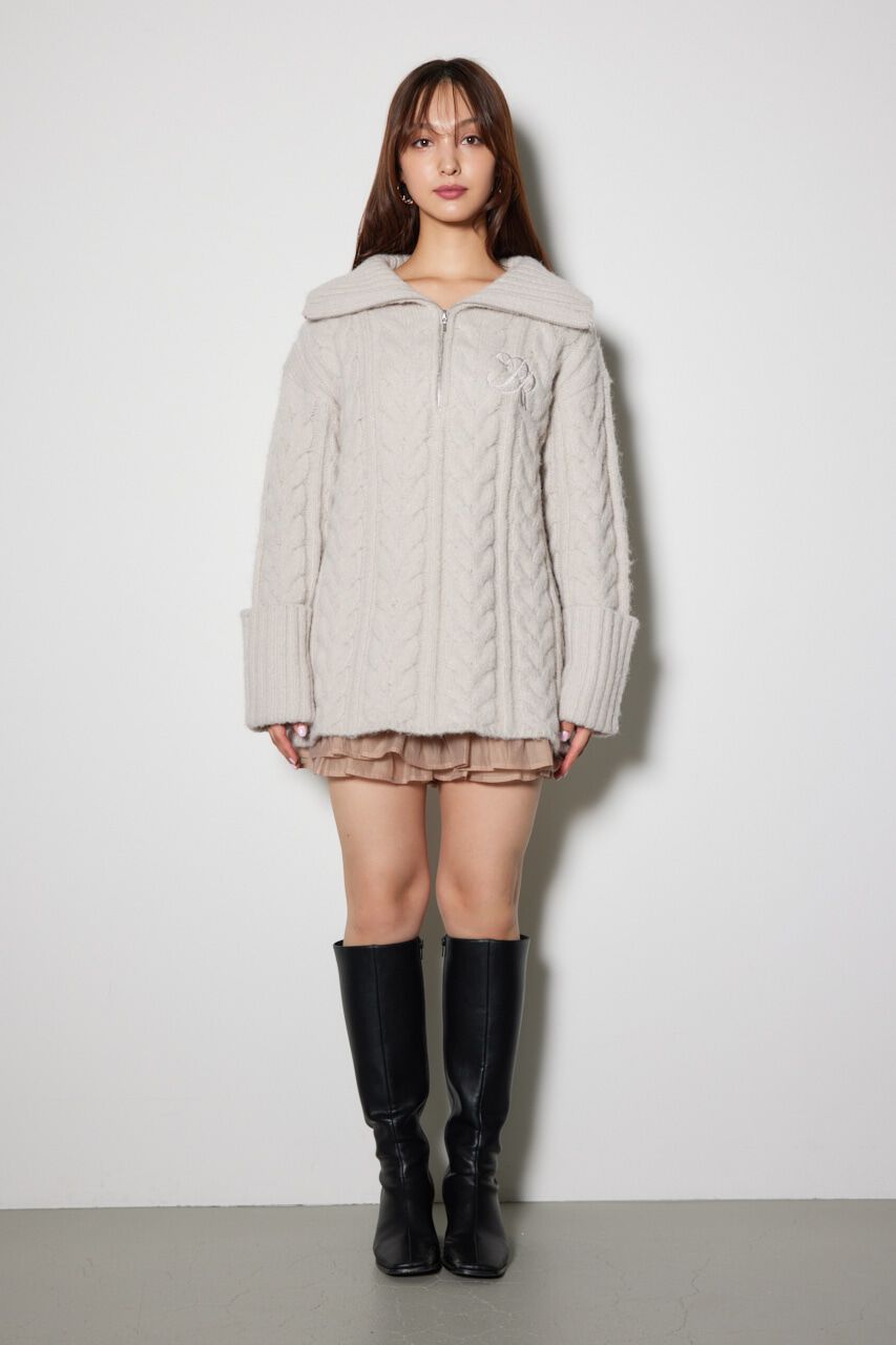 rienda「ケーブルルーズニット ワンピース」|ワンピース|