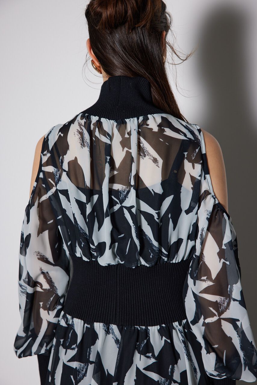 rienda「knitコンビスリットフレアワンピース」|ワンピース|