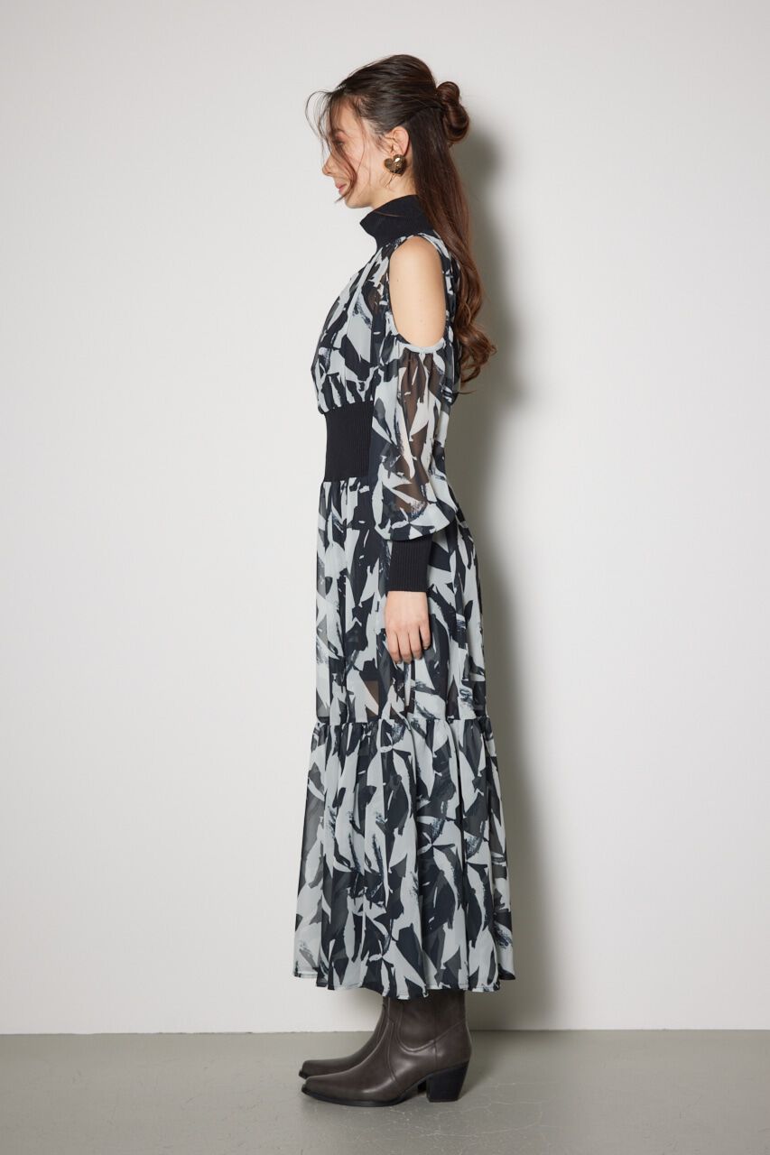 rienda「knitコンビスリットフレアワンピース」|ワンピース|