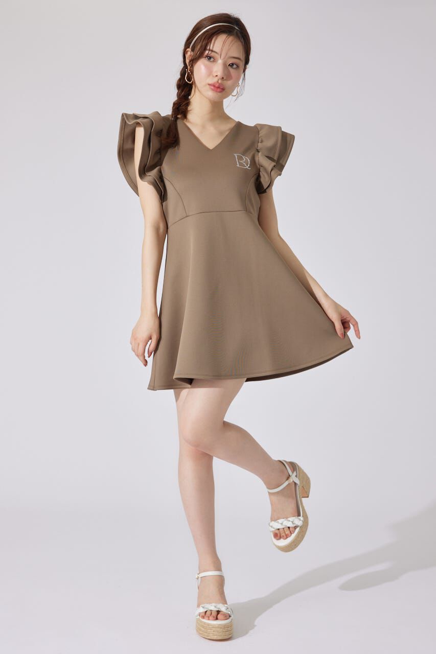 rienda「RDショルダーフリルカットミニワンピース」|ワンピース|