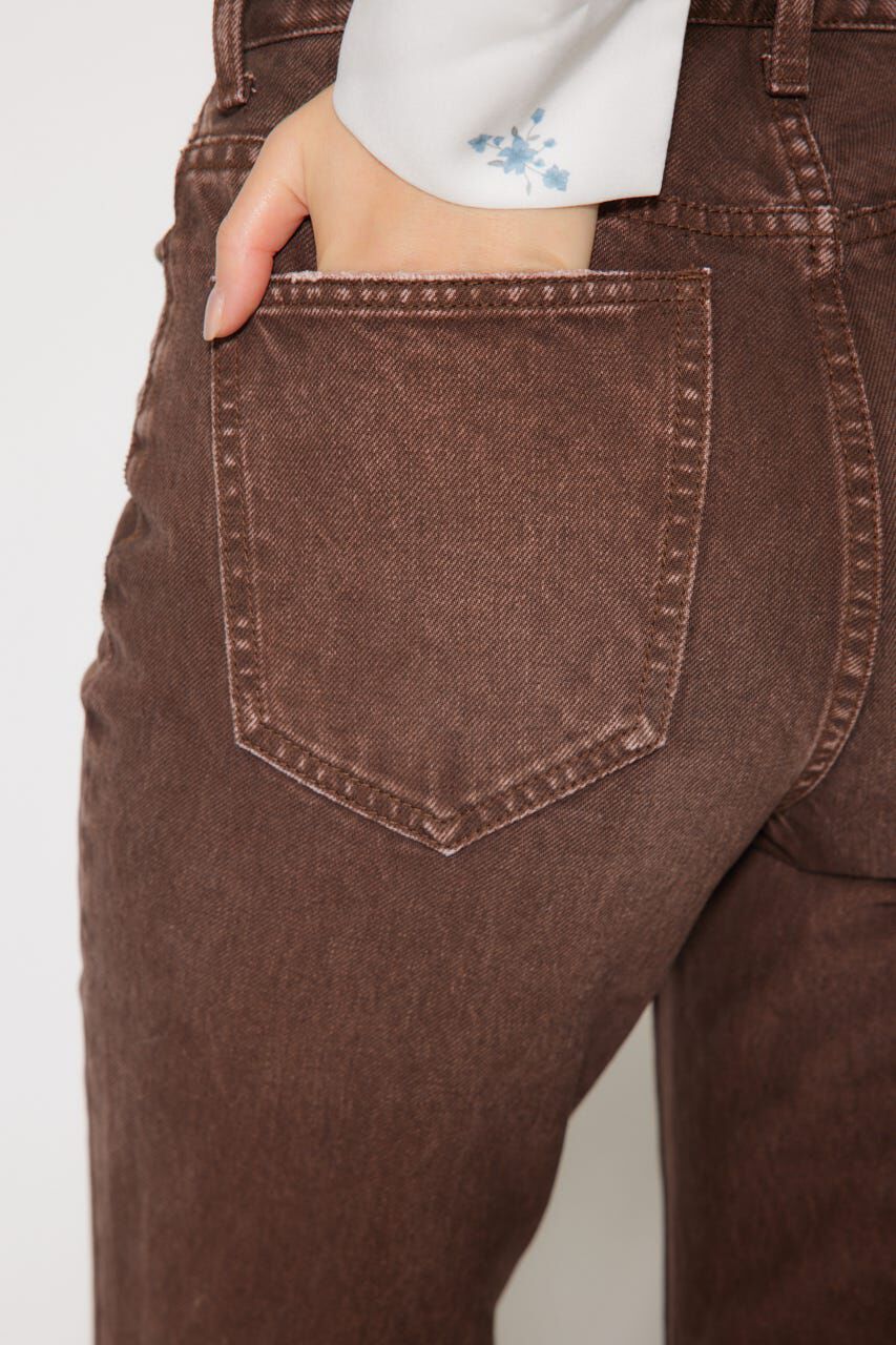 rienda「フラワー刺繍ブーツカットパンツ」|デニム|