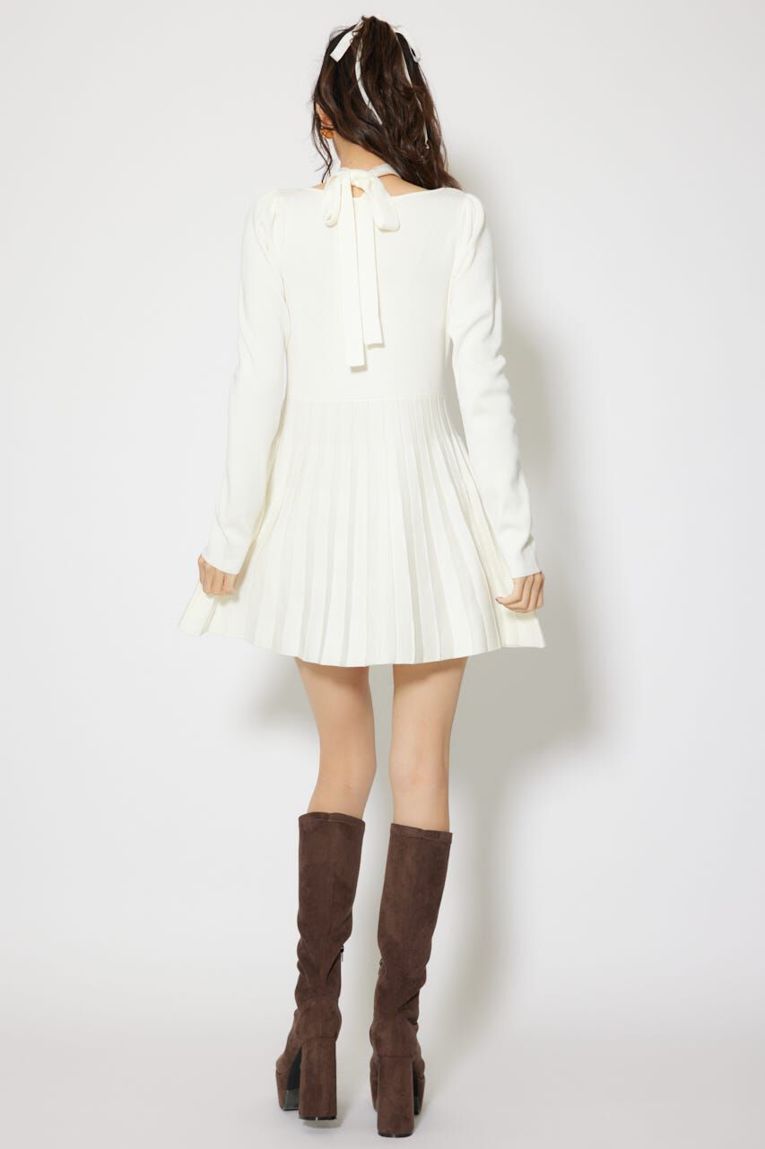 rienda「フロントビジュープリーツミニニットワンピース」|ワンピース|