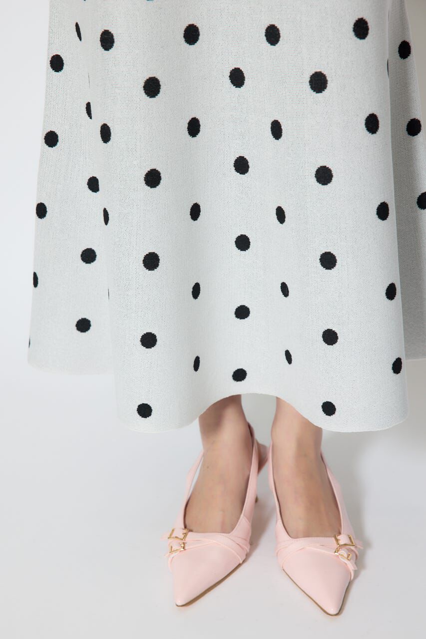 rienda「リボンデザインドットニットワンピース」|ワンピース|