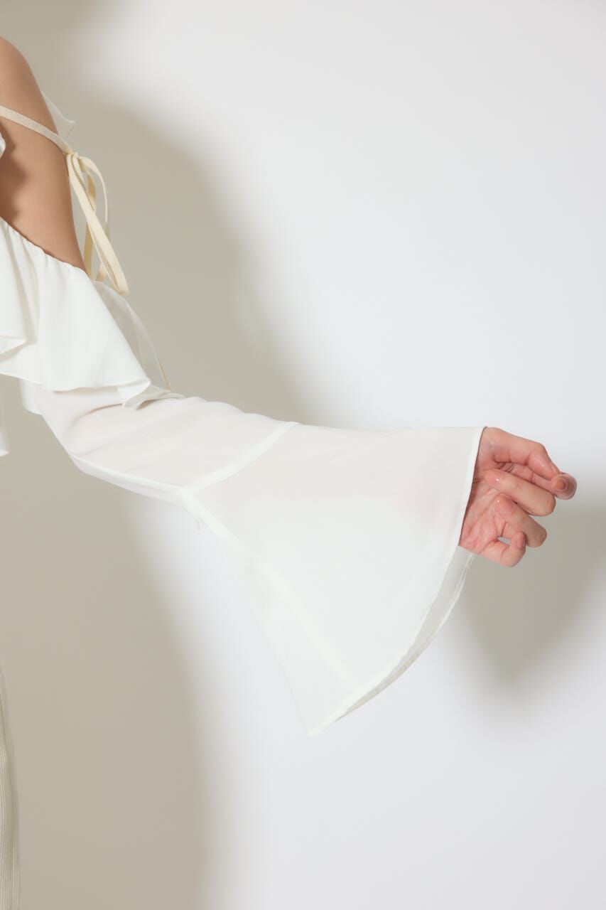 rienda「オープンショルダーフリルニットセットワンピース」|ワンピース|