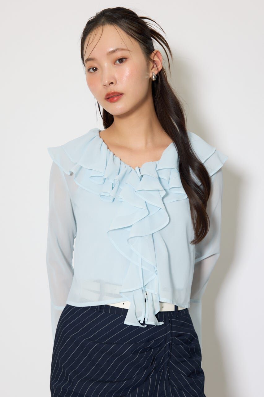 rienda「フリルカラートップス」|シャツ・ブラウス|