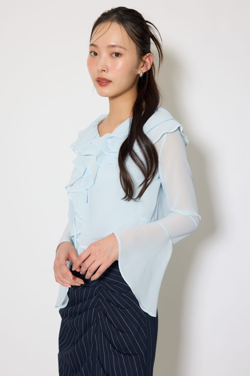 rienda「フリルカラートップス」|シャツ・ブラウス|
