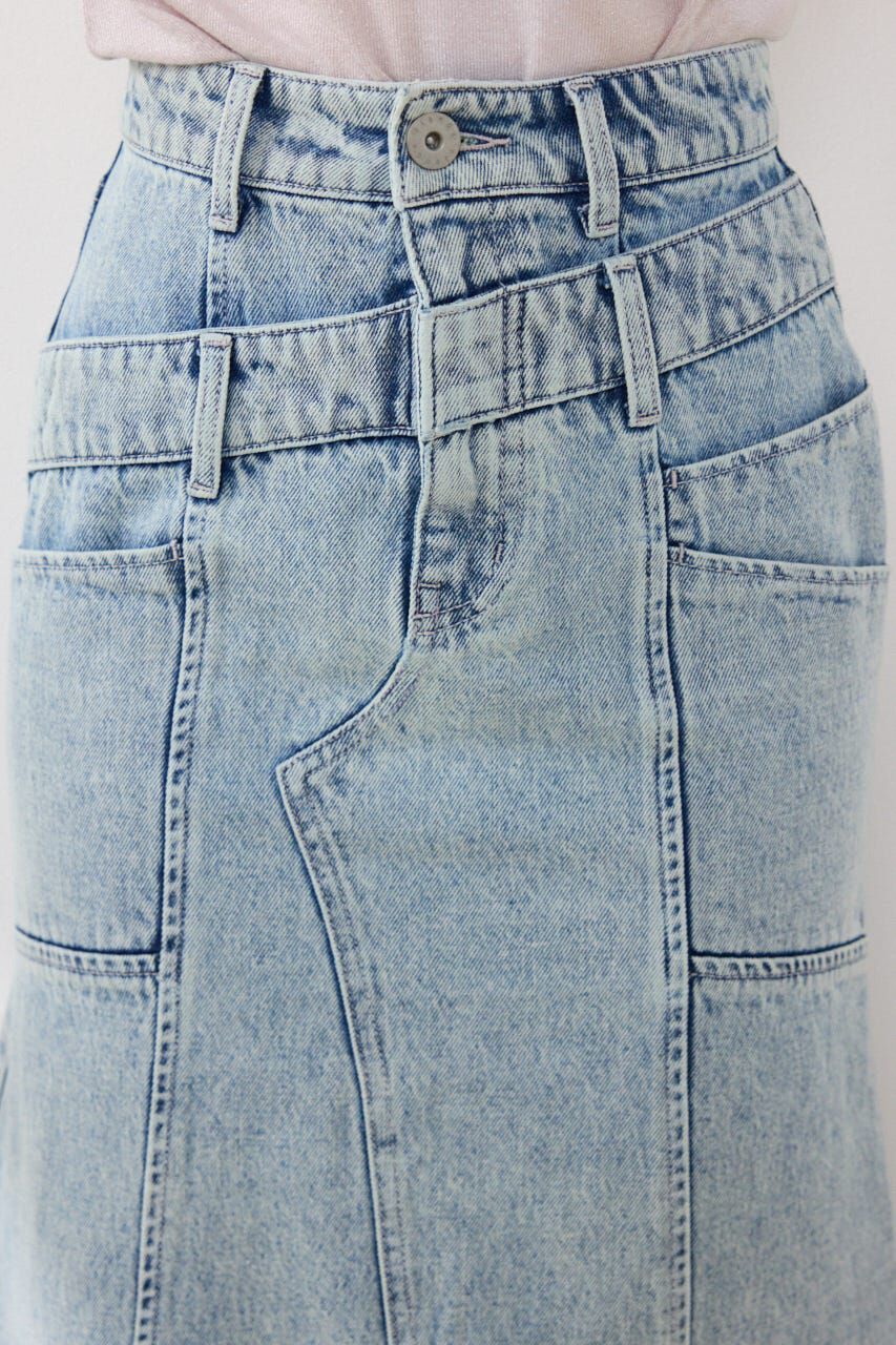 rienda「ダブルベルトマーメイドデニムスカート」|スカート|