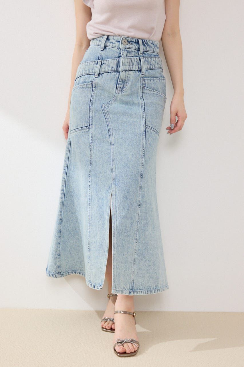 rienda「ダブルベルトマーメイドデニムスカート」|スカート|