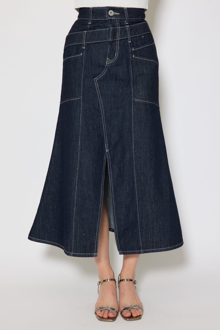rienda「ダブルベルトマーメイドデニムスカート」|スカート|
