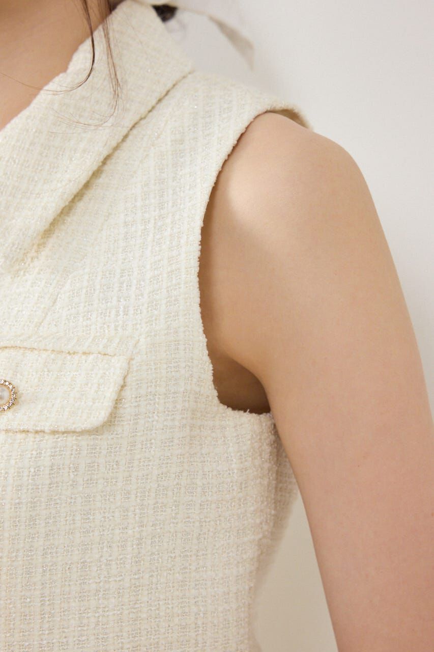 rienda「ノースリーブツイードトップス」|シャツ・ブラウス|