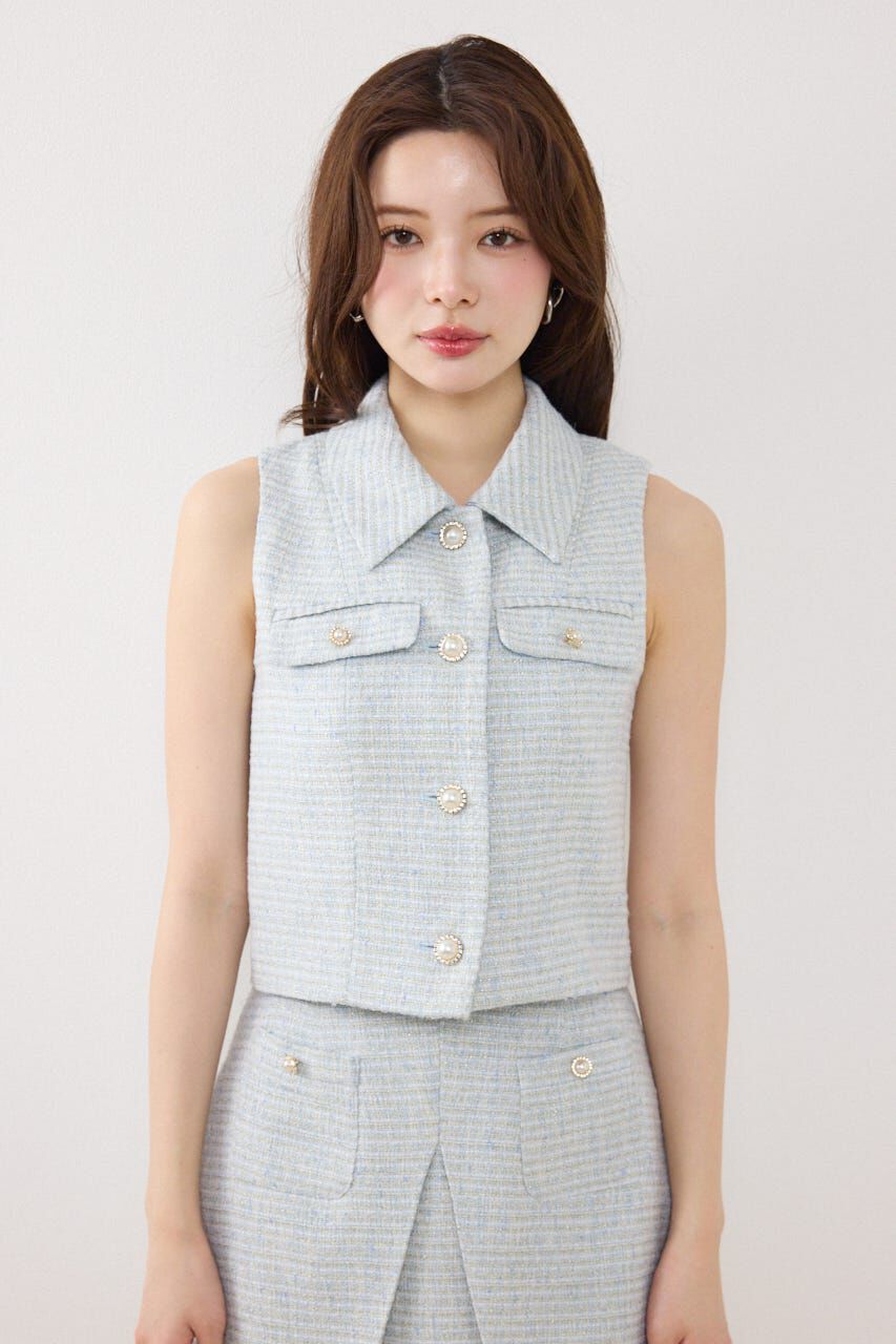 rienda「ノースリーブツイードトップス」|シャツ・ブラウス|