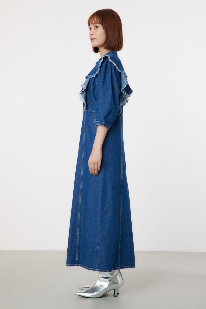 RODEO CROWNS「フリルデザインデニムロングワンピース」|ワンピース|