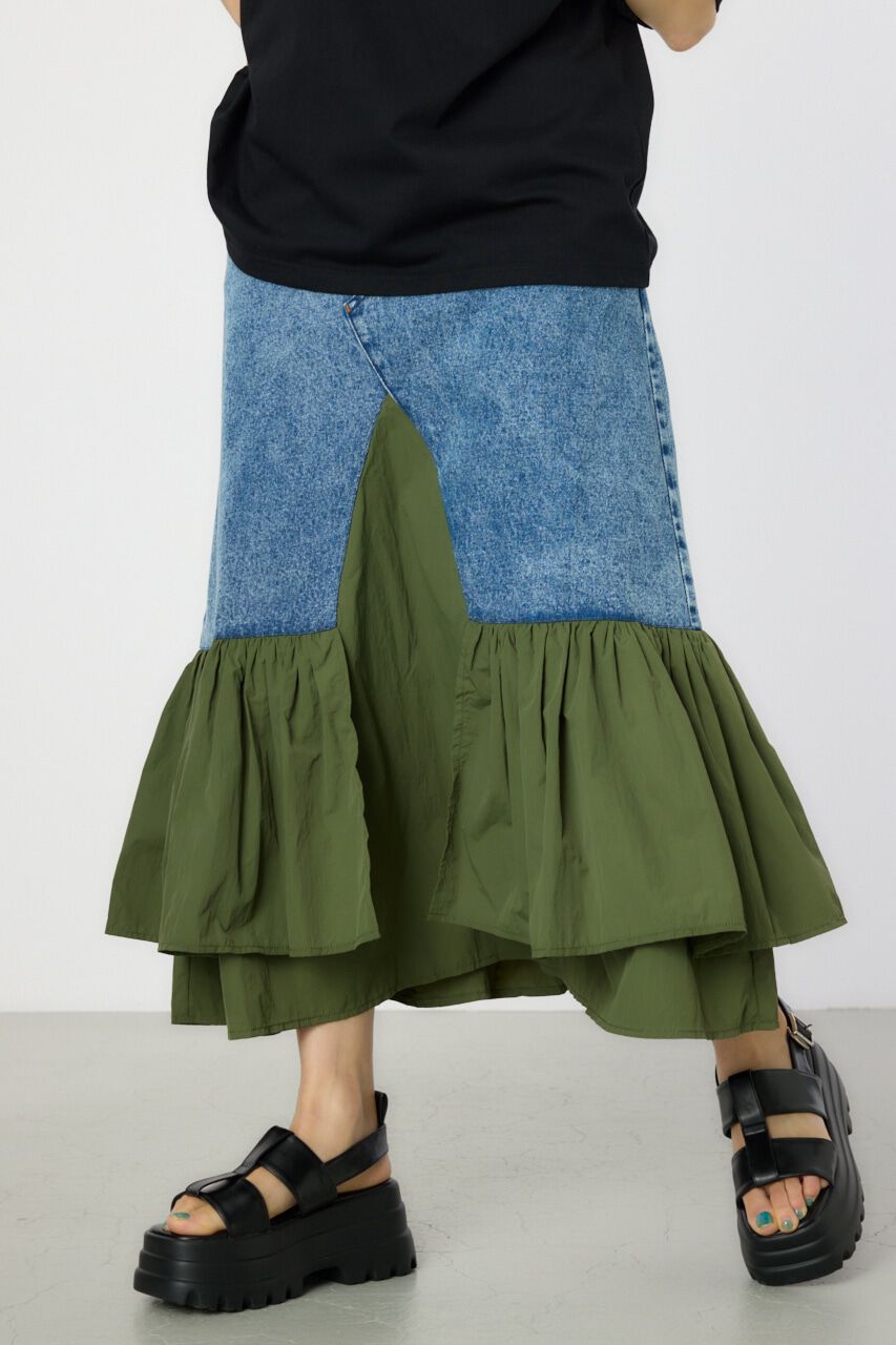 RODEO CROWNS「ケミカルデニム&times;ミリタリースカート」|スカート|