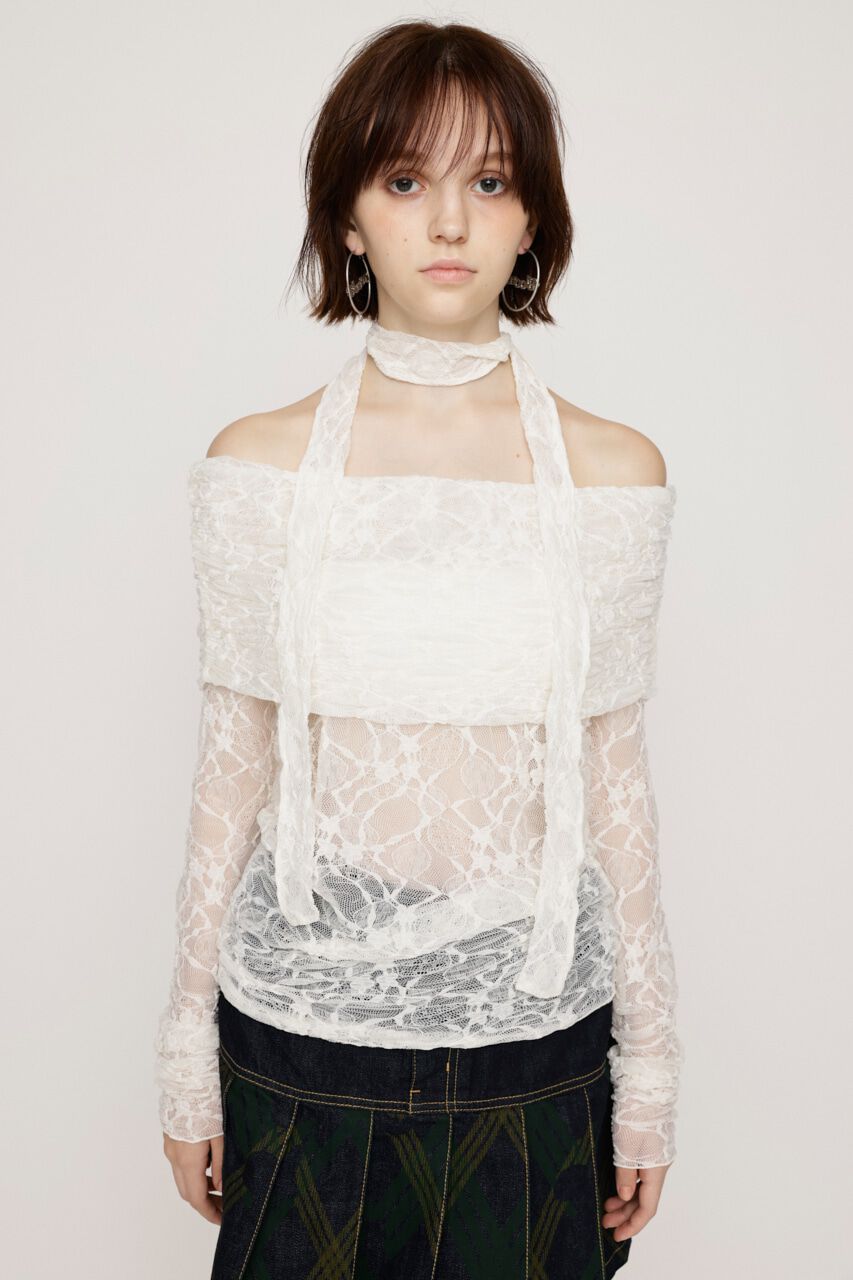 SLY「OFF SHOULDER CUT LACE トップス」|Tシャツ・カットソー|