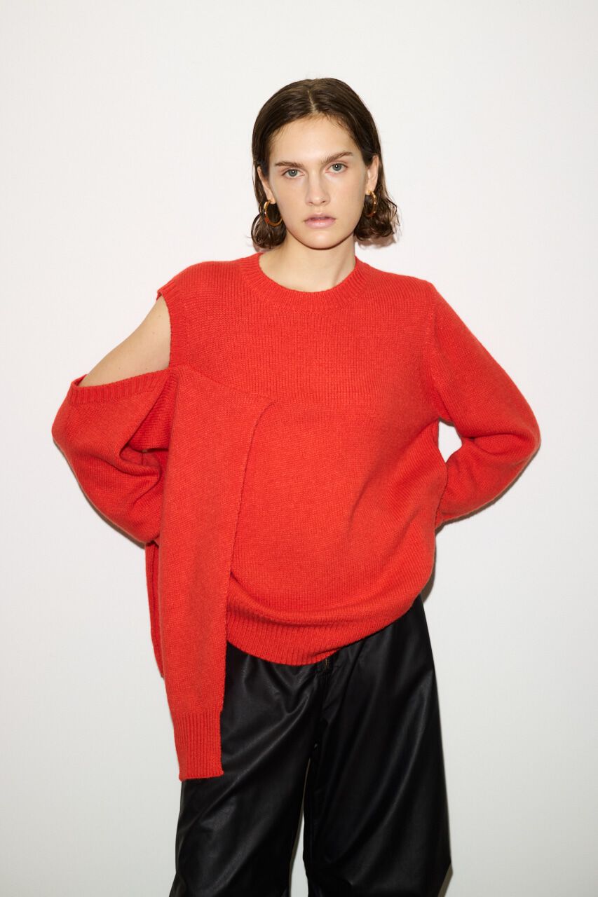 SLY「ARM DESIGN MG トップス」|ニット・セーター|L/RED1