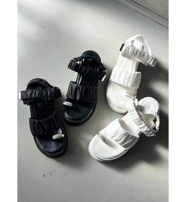CALNAMUR「BIJOU RING GYATHER SPORTS SANDALS/ビジューリングギャザースポーツサンダル」|その他|