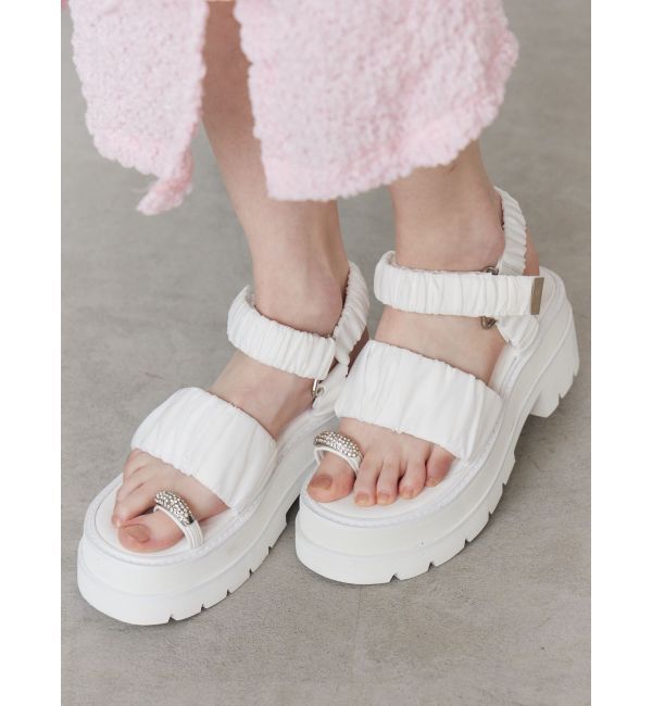CALNAMUR「BIJOU RING GYATHER SPORTS SANDALS/ビジューリングギャザースポーツサンダル」|その他|