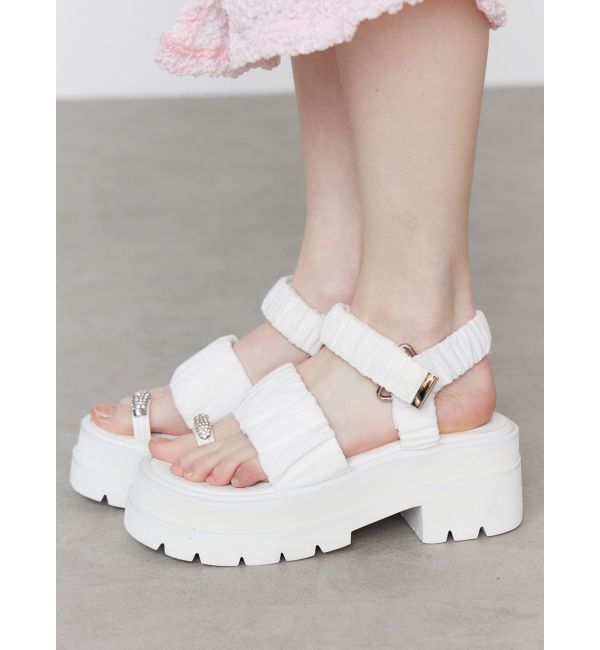 CALNAMUR「BIJOU RING GYATHER SPORTS SANDALS/ビジューリングギャザースポーツサンダル」|その他|