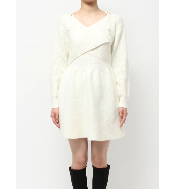 CALNAMUR「クロスデザインニットミニワンピース」|ワンピース|