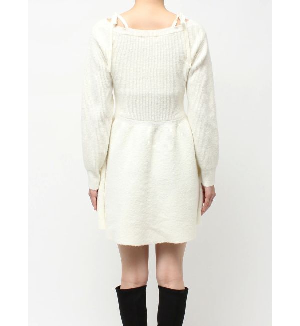 CALNAMUR「クロスデザインニットミニワンピース」|ワンピース|