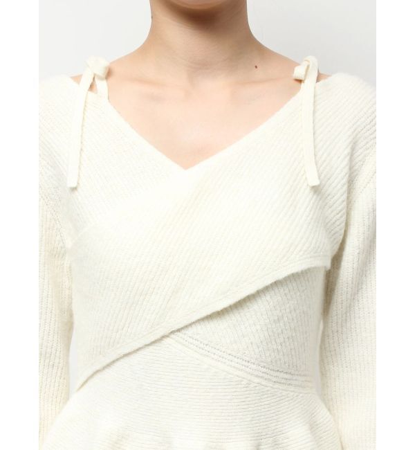 CALNAMUR「クロスデザインニットミニワンピース」|ワンピース|