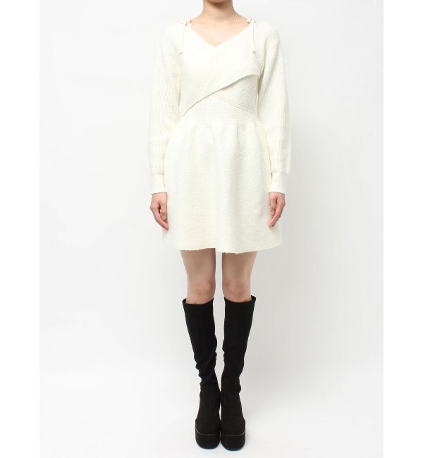 CALNAMUR「クロスデザインニットミニワンピース」|ワンピース|