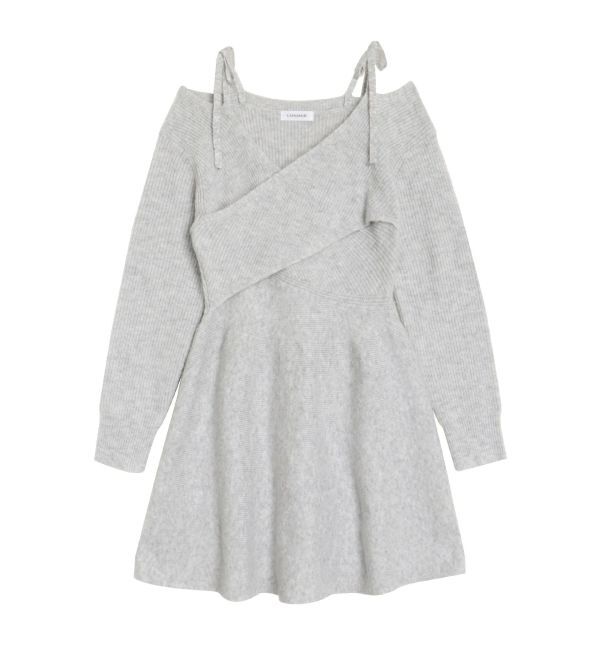 CALNAMUR「クロスデザインニットミニワンピース」|ワンピース|