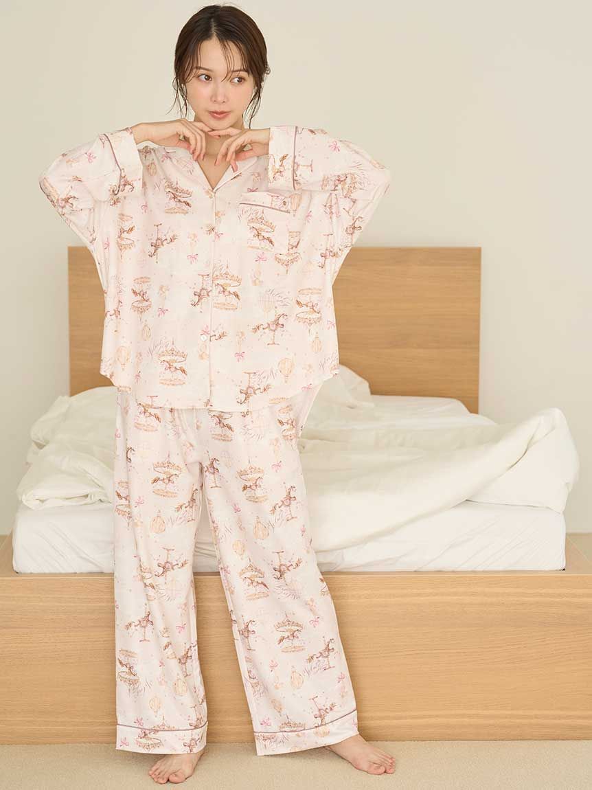 SNIDEL HOME「カルーセルプリントロングパンツ」|ルームウェア|