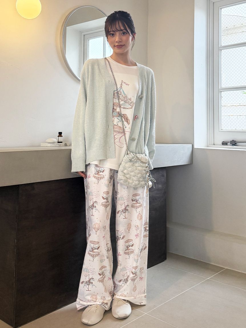 SNIDEL HOME「カルーセルプリントロングパンツ」|ルームウェア|