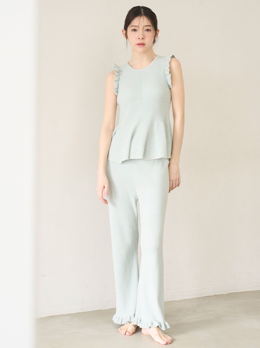 SNIDEL HOME「ニットフリルプルオーバー」|ルームウェア|