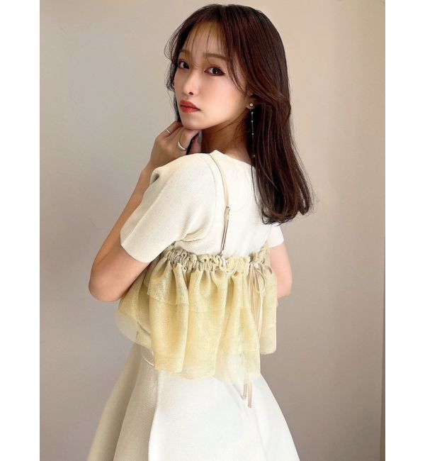 RESEXXY「ラメチュールキャミセットニットトップス【セットアップ着用可能】」|ニット・セーター|