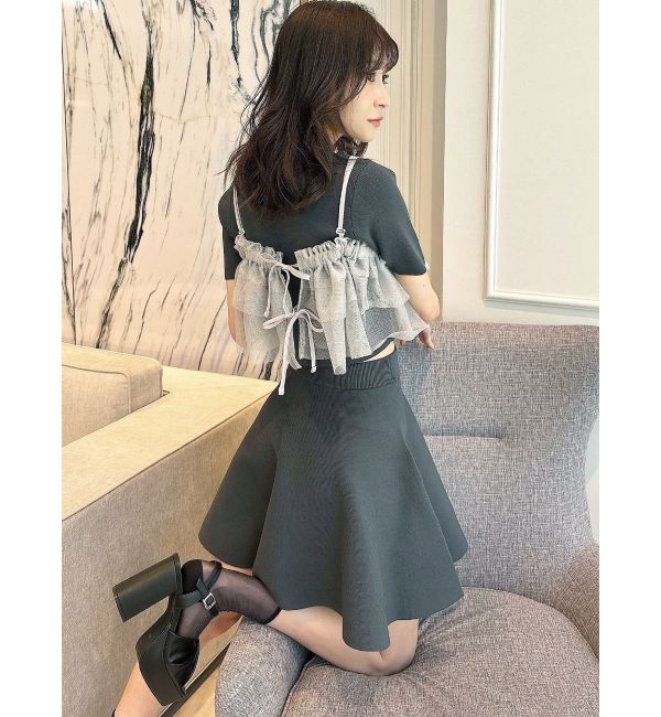 RESEXXY「ラメチュールキャミセットニットトップス【セットアップ着用可能】」|ニット・セーター|