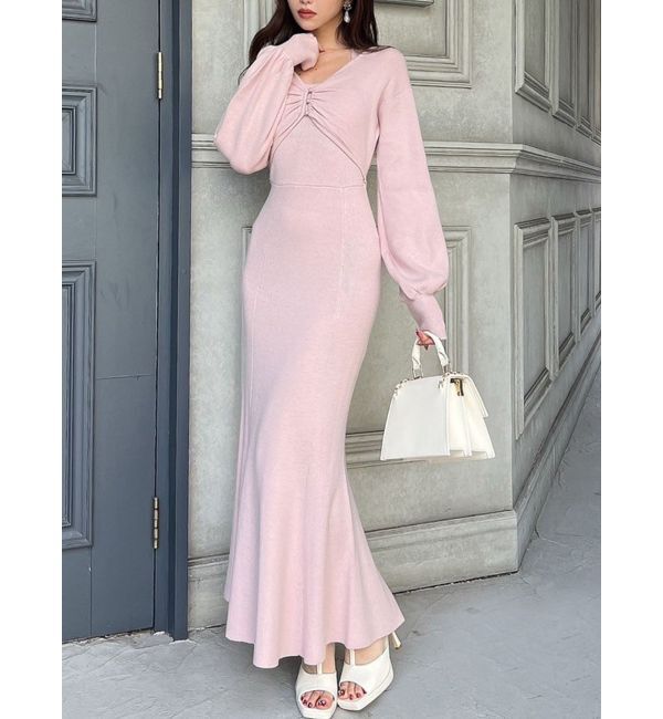 RESEXXY「レイヤードマーメイドニットワンピース」|ワンピース|ピンク