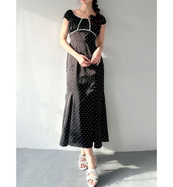 RESEXXY「バイカラーパイピングマーメイドワンピース」|ワンピース|ブラック