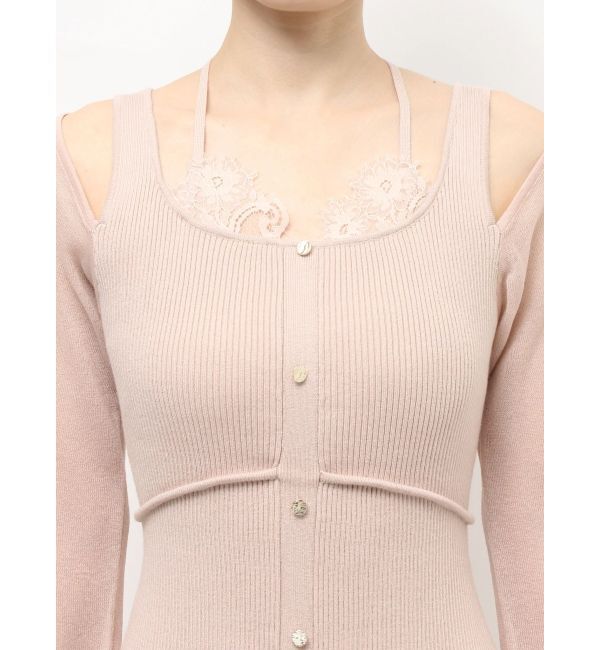 RESEXXY「レースレイヤードリブニットワンピース」|ワンピース|