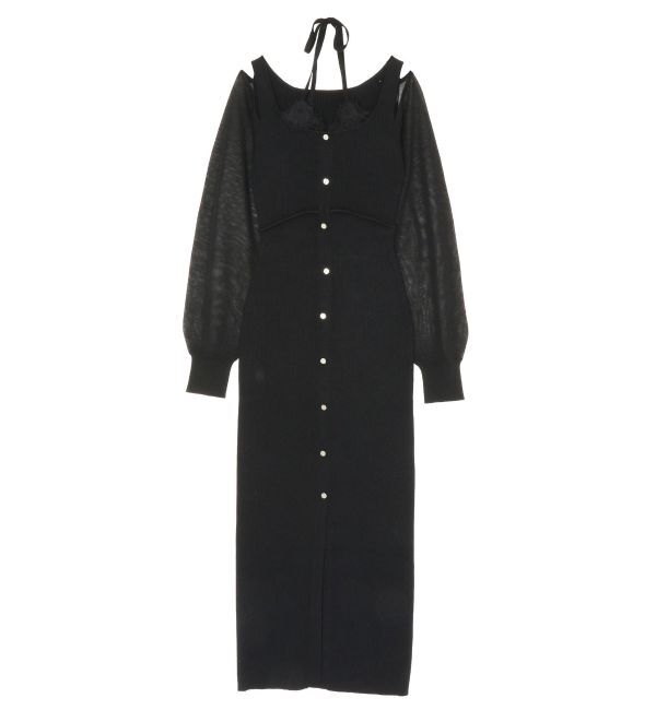 RESEXXY「レースレイヤードリブニットワンピース」|ワンピース|