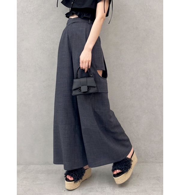 dazzlin「サイドオープンカーゴワイドパンツ」|その他|チャコールグレー