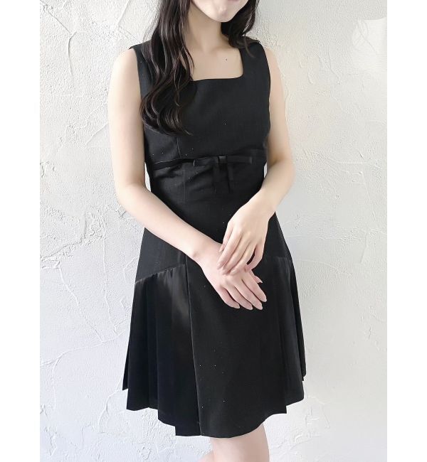 dazzlin「サイドプリーツミニワンピース」|ワンピース|ブラック