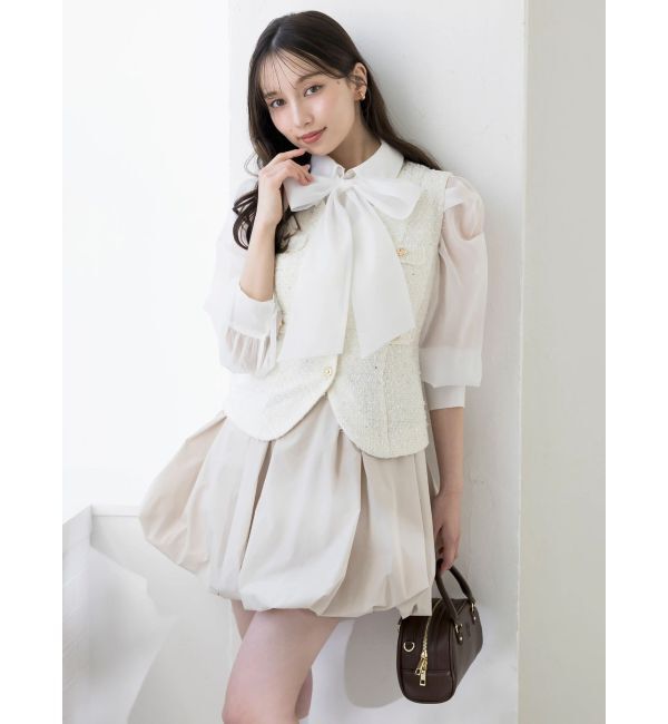 dazzlin「ジレレイヤードコンビミニワンピース」|ワンピース|