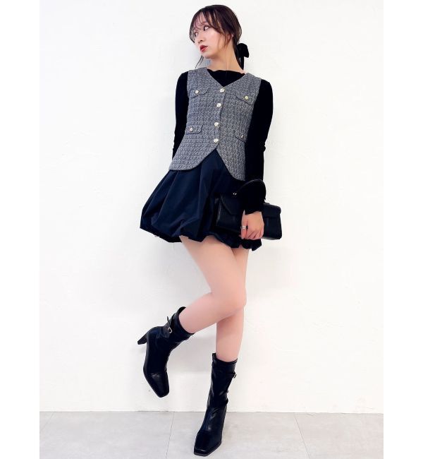 dazzlin「ジレレイヤードコンビミニワンピース」|ワンピース|