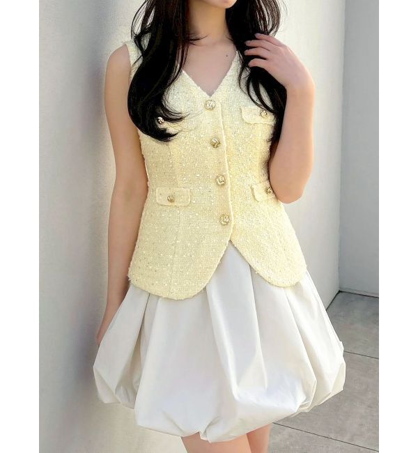 dazzlin「ジレレイヤードコンビミニワンピース」|ワンピース|