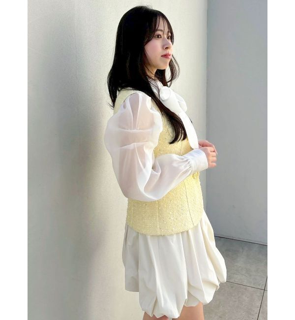 dazzlin「ジレレイヤードコンビミニワンピース」|ワンピース|