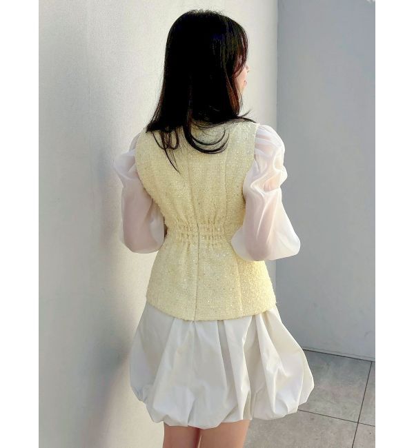 dazzlin「ジレレイヤードコンビミニワンピース」|ワンピース|